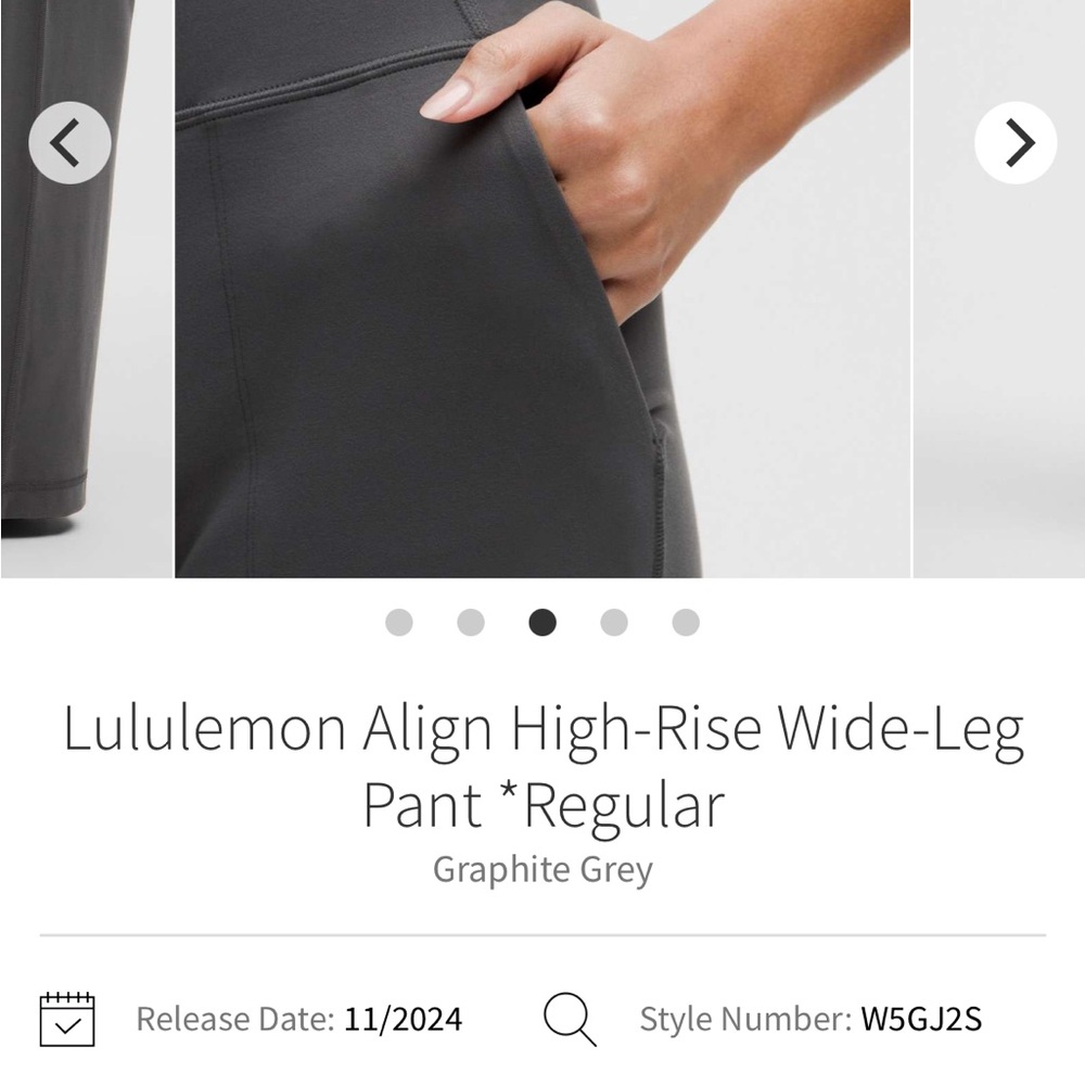 Lululemon Graphite Grey Wide-Leg Pants - Picture 5 of 10